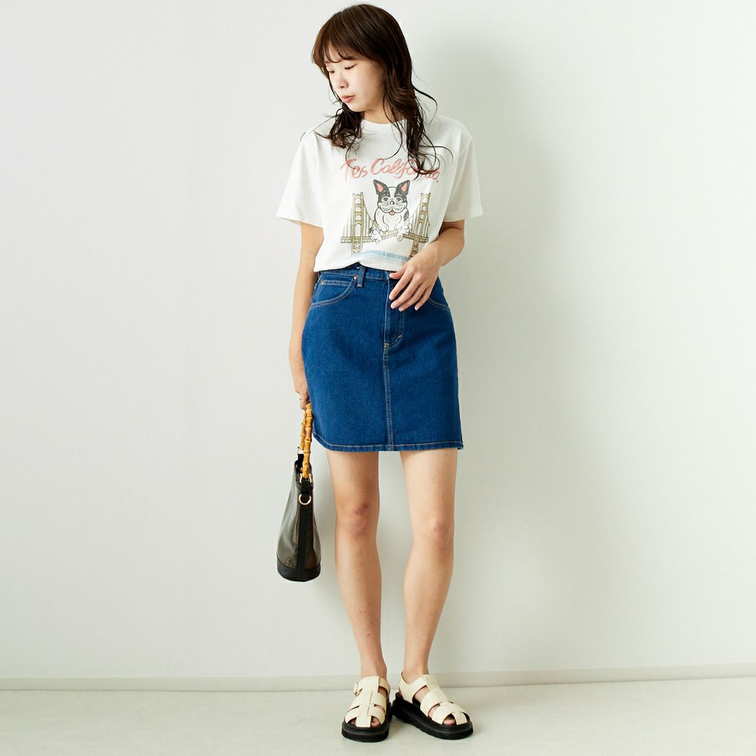 The Endless Summer [エンドレスサマー] ゴールデンゲートブリッジTシャツ [CS-24574341] 07 WHITE &&モデル身長：167cm 着用サイズ：S&&