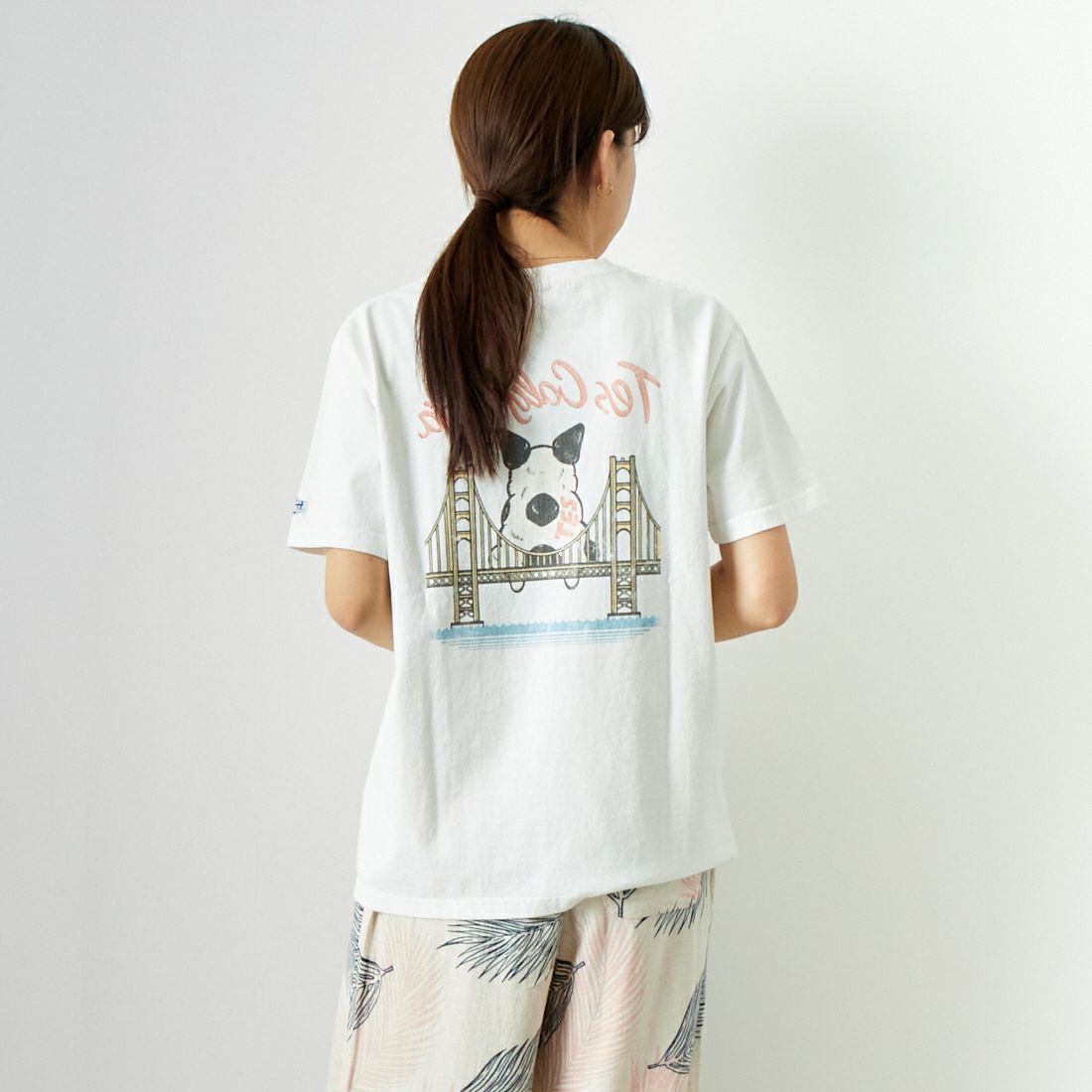 The Endless Summer [エンドレスサマー] ゴールデンゲートブリッジTシャツ [CS-24574341] 07 WHITE &&モデル身長：167cm 着用サイズ：S&&
