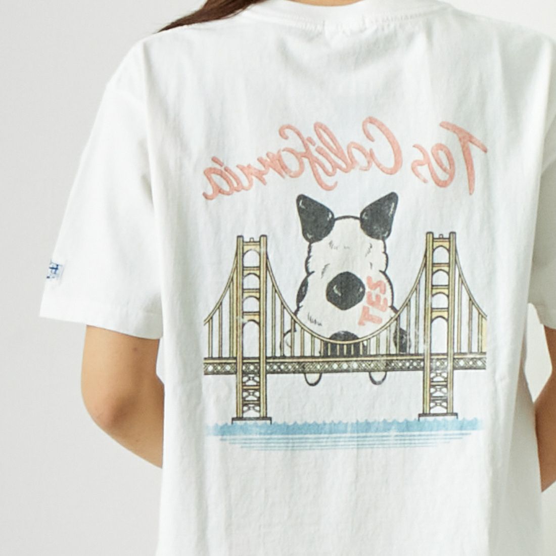 The Endless Summer [エンドレスサマー] ゴールデンゲートブリッジTシャツ [CS-24574341] 07 WHITE &&モデル身長：167cm 着用サイズ：S&&