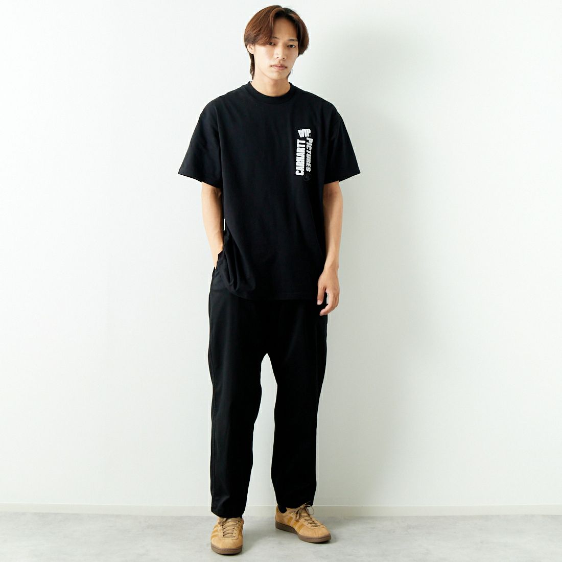 carhartt WIP [カーハートダブリューアイピー] ショートスリーブ WIPピクチャーズTシャツ [I033263] BLACK &&モデル身長：179cm 着用サイズ：L&&