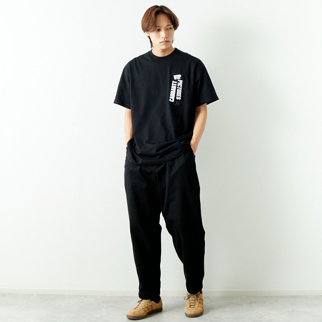 carhartt WIP [カーハートダブリューアイピー] ショートスリーブ WIPピクチャーズTシャツ [I033263] BLACK &&モデル身長：179cm 着用サイズ：L&&