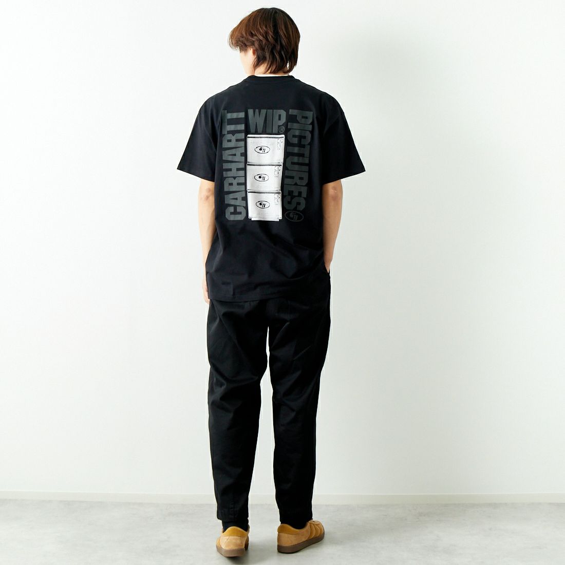 carhartt WIP [カーハートダブリューアイピー] ショートスリーブ WIPピクチャーズTシャツ [I033263] BLACK &&モデル身長：179cm 着用サイズ：L&&