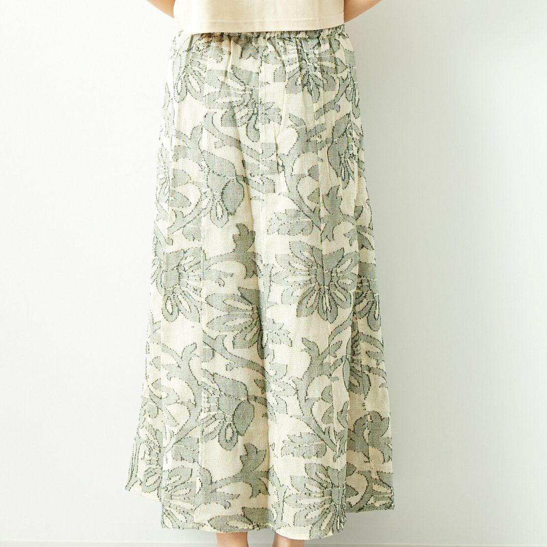 Jeans Factory Clothes [ジーンズファクトリークローズ] ネットカットジャガードフレアスカート [24771-PF] GREEN