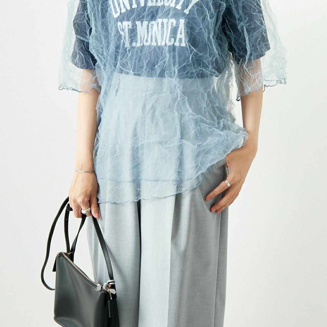 CHIGNON [シニヨン] チュールワッシャーTシャツ [9243-603LA] BLUE