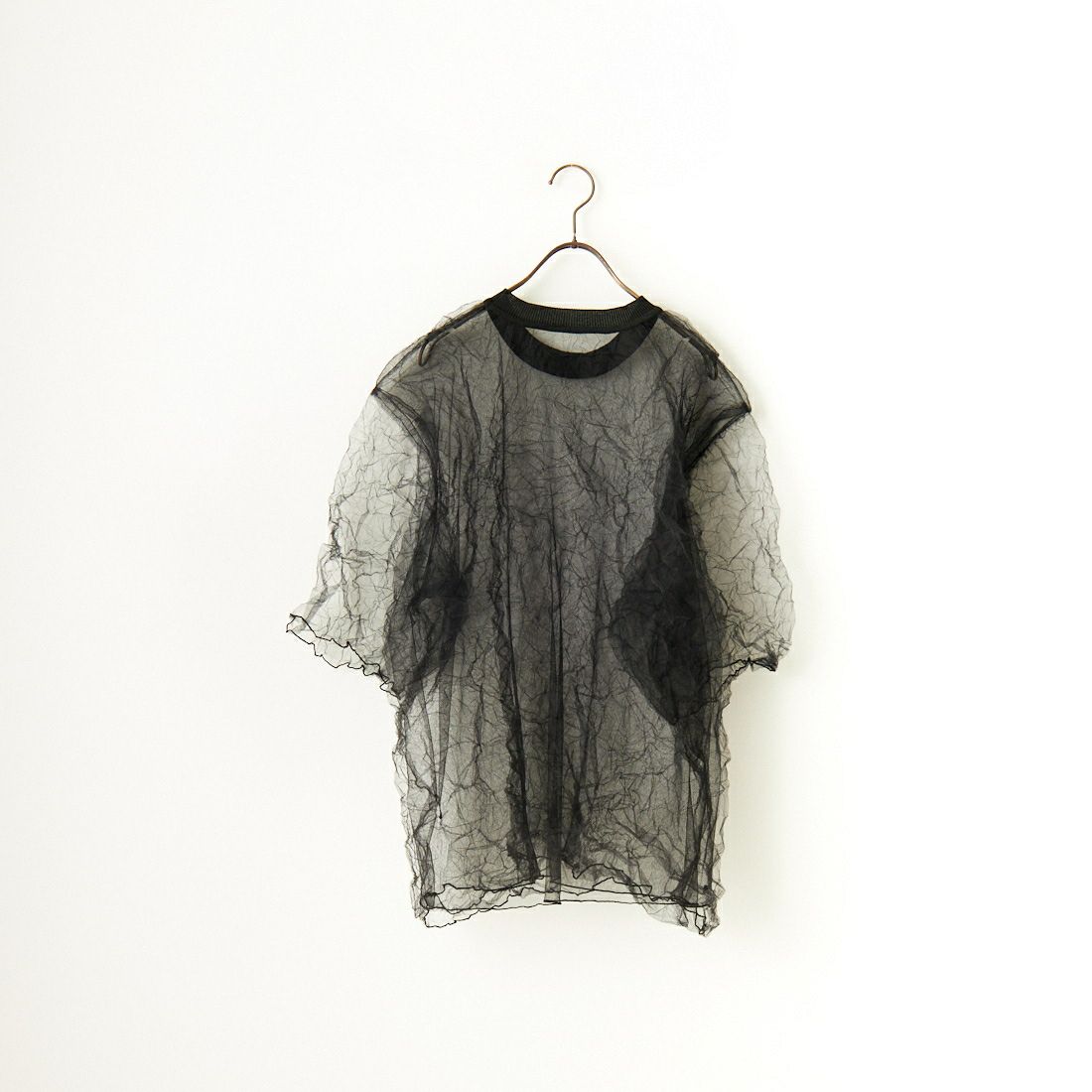 CHIGNON [シニヨン] チュールワッシャーTシャツ [9243-603LA] BLACK