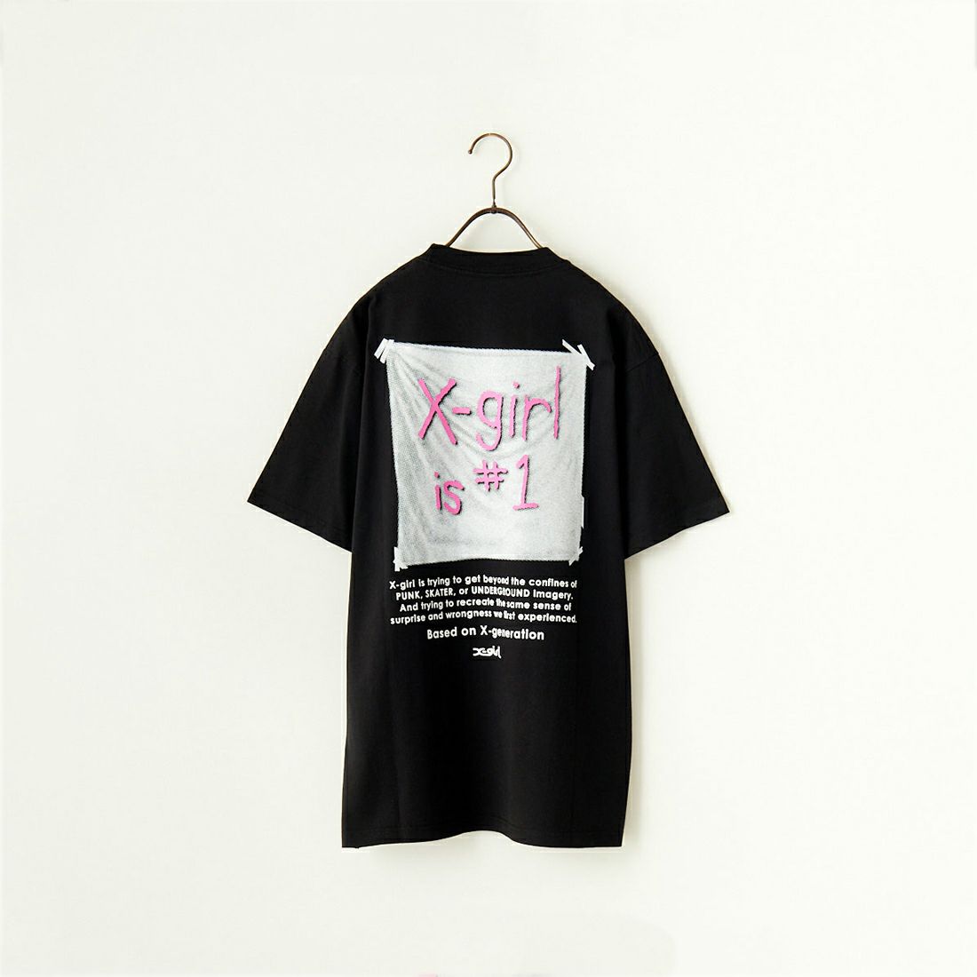 X-girl [エックスガール] フラッグショートスリーブTシャツ [105242011035] BLACK
