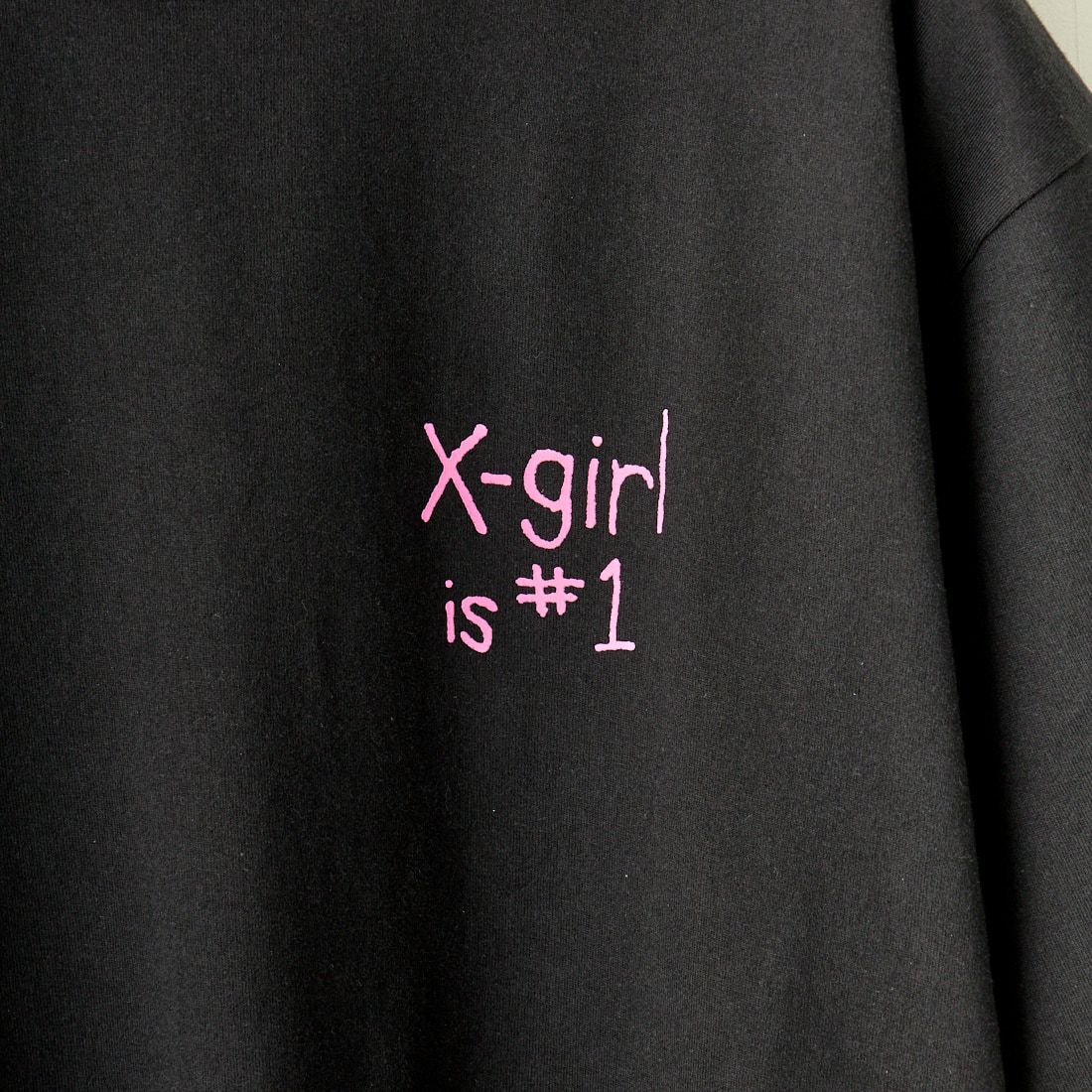 X-girl [エックスガール] フラッグショートスリーブTシャツ [105242011035] BLACK