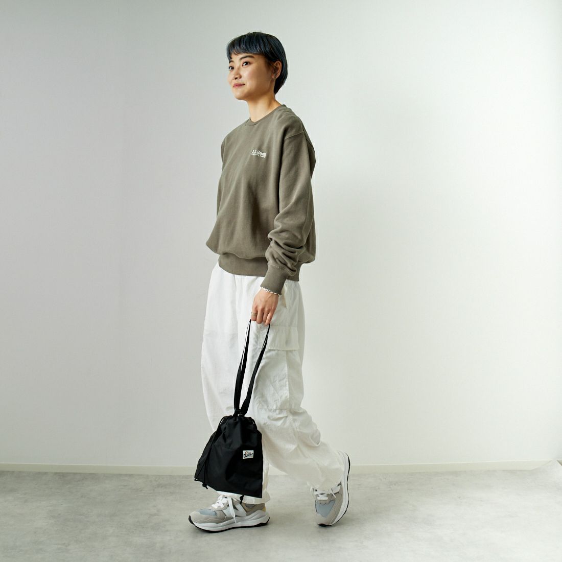 L.L.BEAN [エルエルビーン] スミスフィールド クルーネックスウェットシャツ [4475-7148] 46 FOLIAGE &&モデル身長：160cm 着用サイズ：M&&