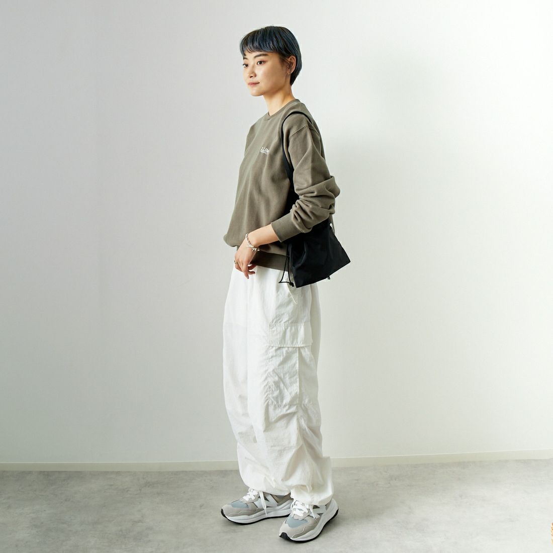 L.L.BEAN [エルエルビーン] スミスフィールド クルーネックスウェットシャツ [4475-7148] 46 FOLIAGE &&モデル身長：160cm 着用サイズ：M&&