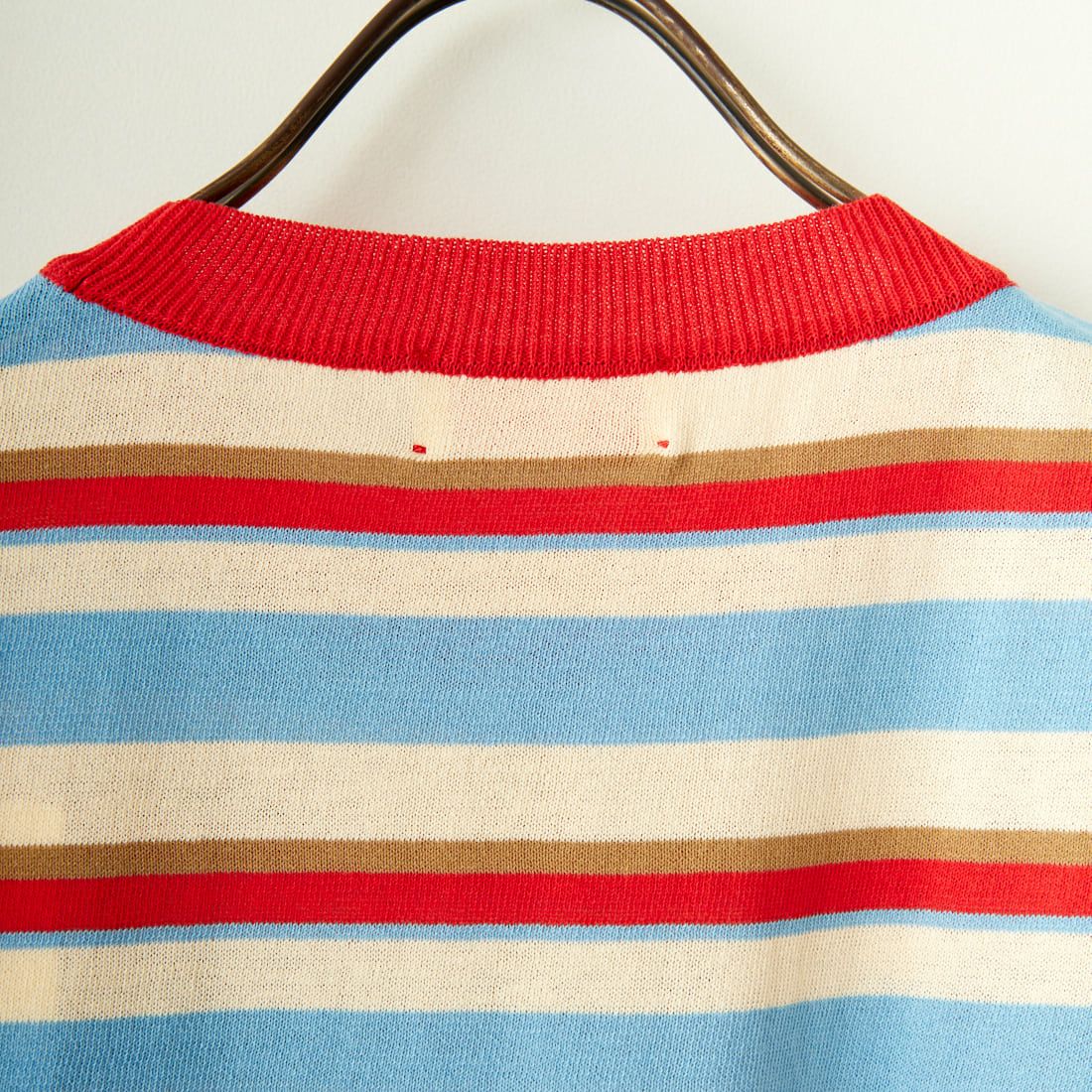 MEYAME [メヤメ] ボーダーコットンニットスリーブレスTシャツ [MEY-1861] RED