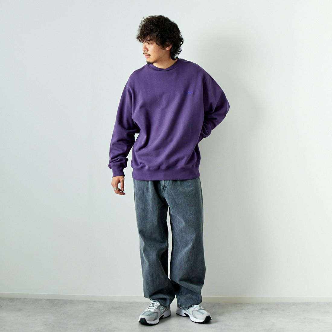 L.L.BEAN [エルエルビーン] スミスフィールド クルーネックスウェットシャツ [4475-7048] 80 PURPLE &&モデル身長：173cm 着用サイズ：L&&