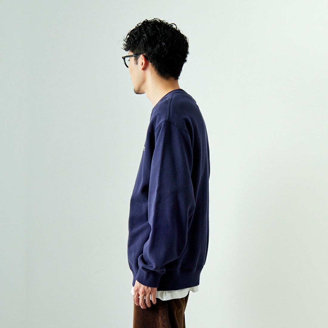 L.L.BEAN [エルエルビーン] スミスフィールド クルーネックスウェットシャツ [4475-7048] 67 NAVY &&モデル身長：168cm 着用サイズ：L&&