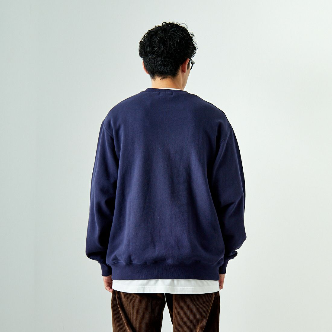 L.L.BEAN [エルエルビーン] スミスフィールド クルーネックスウェットシャツ [4475-7048] 67 NAVY &&モデル身長：168cm 着用サイズ：L&&