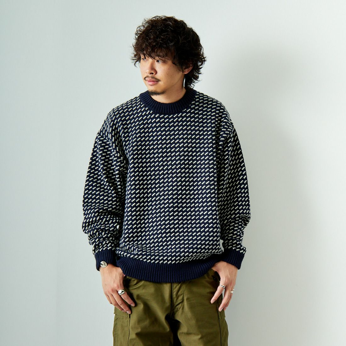 90 NVY/NAT&&モデル身長：173cm 着用サイズ：L&&