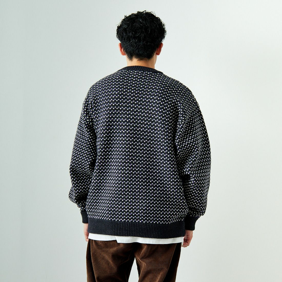 L.L.BEAN [エルエルビーン] Wayne バーズアイセーター [4575-8040] 92 CH/NT/P &&モデル身長：168cm 着用サイズ：L&&