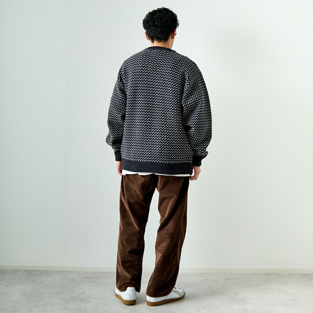 L.L.BEAN [エルエルビーン] Wayne バーズアイセーター [4575-8040] 92 CH/NT/P &&モデル身長：168cm 着用サイズ：L&&