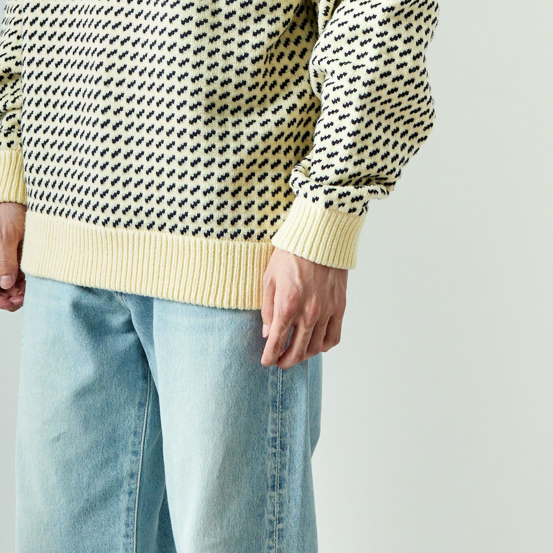 L.L.BEAN [エルエルビーン] Wayne バーズアイセーター [4575-8040] 91 NAT/NVY