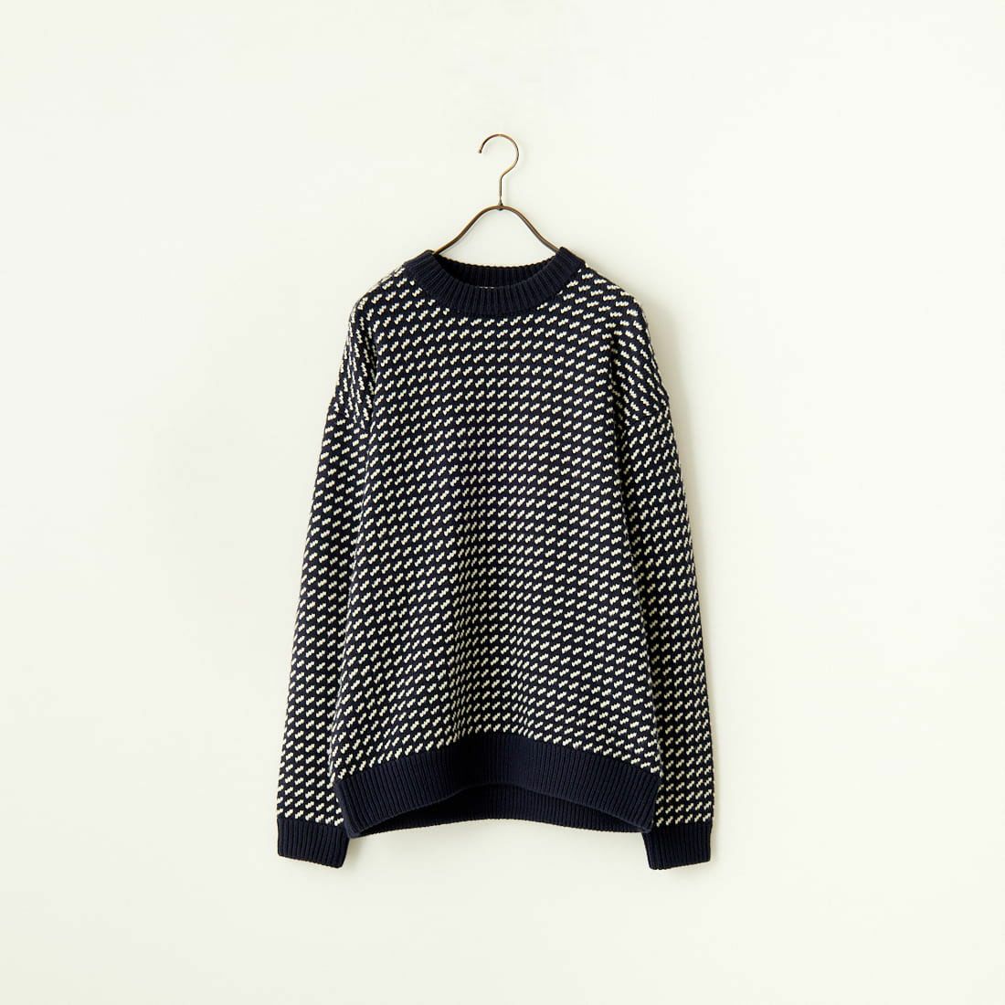 L.L.BEAN [エルエルビーン] Wayne バーズアイセーター [4575-8040] 90 NVY/NAT