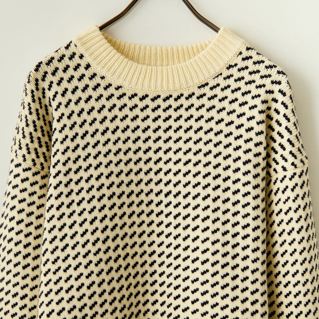 L.L.BEAN [エルエルビーン] Wayne バーズアイセーター [4575-8040] 91 NAT/NVY