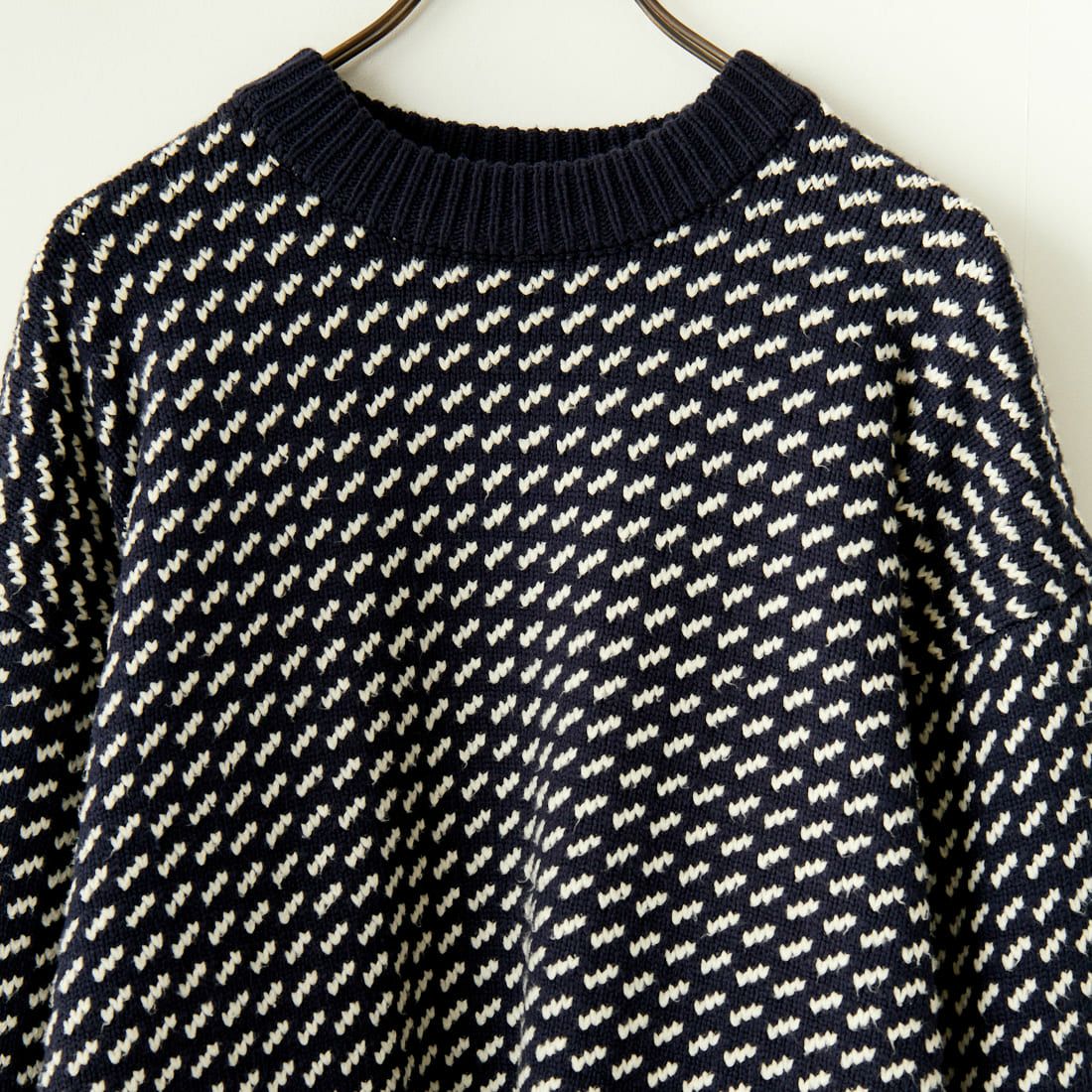 L.L.BEAN [エルエルビーン] Wayne バーズアイセーター [4575-8040] 90 NVY/NAT