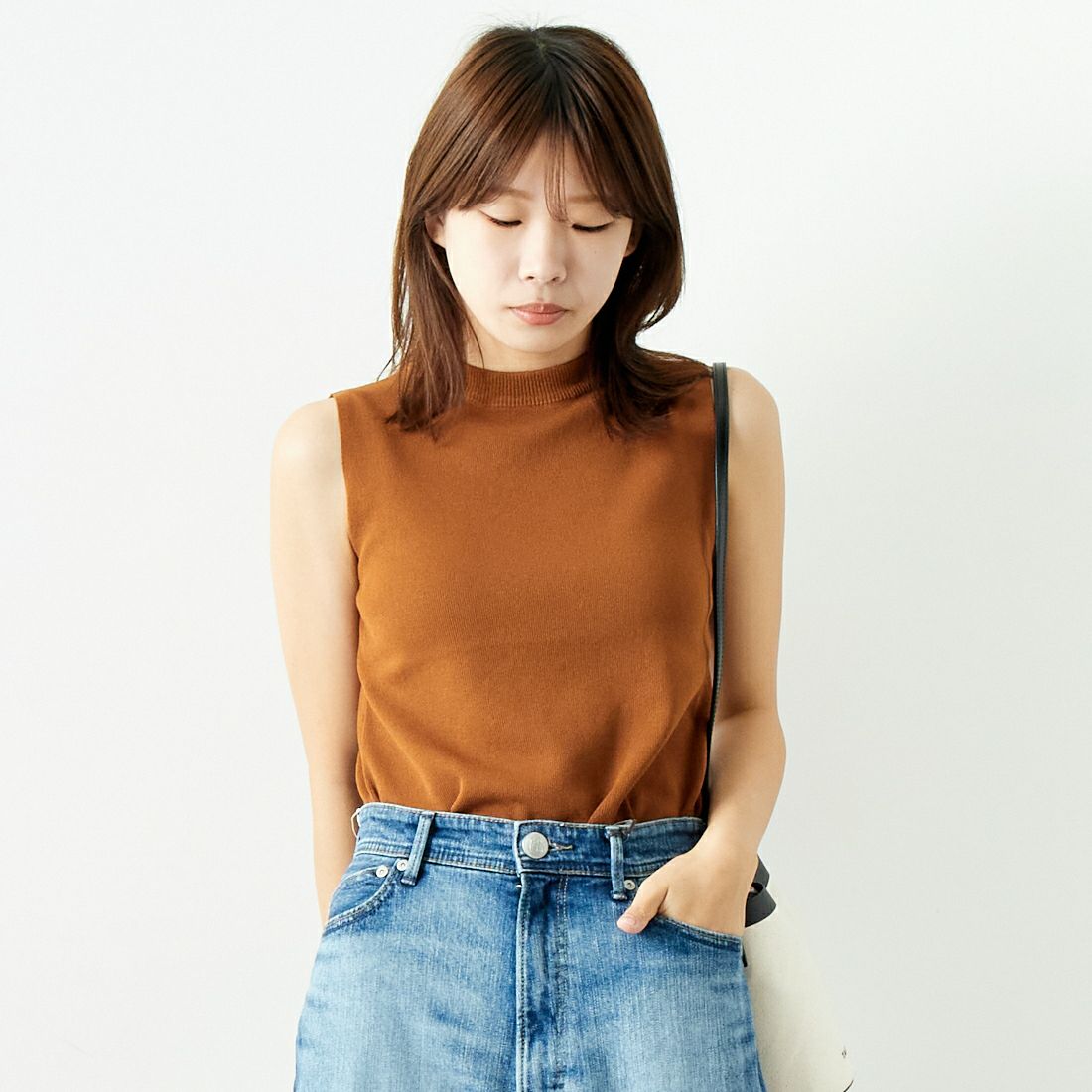 CLOCHE [クロシェ] モックネックニットタンク [45285501]｜ジーンズファクトリー公式通販サイト - JEANS FACTORY  Online Shop