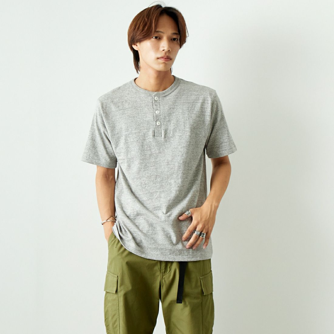 WAREHOUSE [ウエアハウス] ヘンリーネックTシャツ [4601-HENLEY]