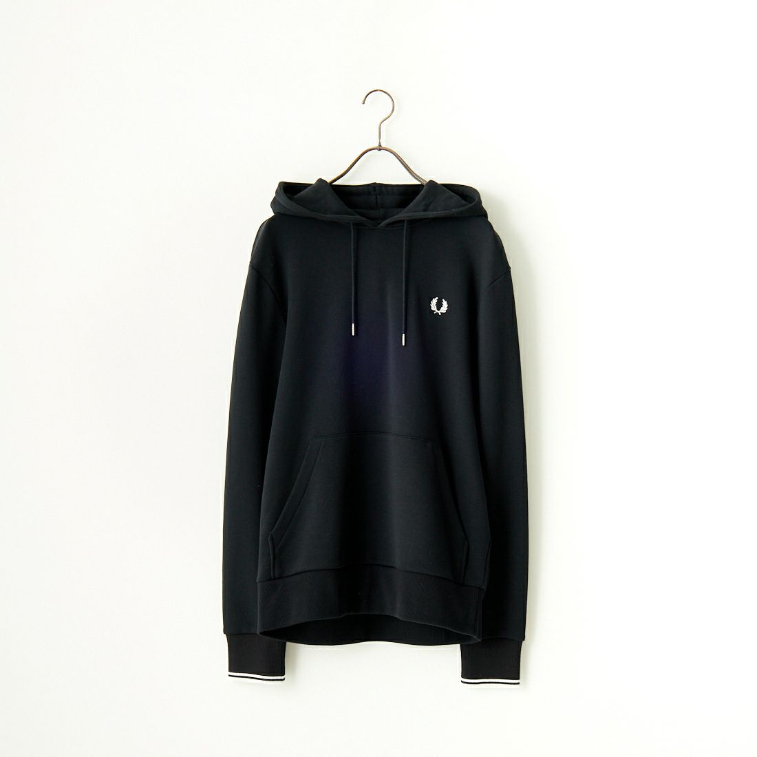 FRED PERRY [フレッドペリー] ワンポイントロゴ刺繍 スウェットパーカー [M2643] 102 BLACK