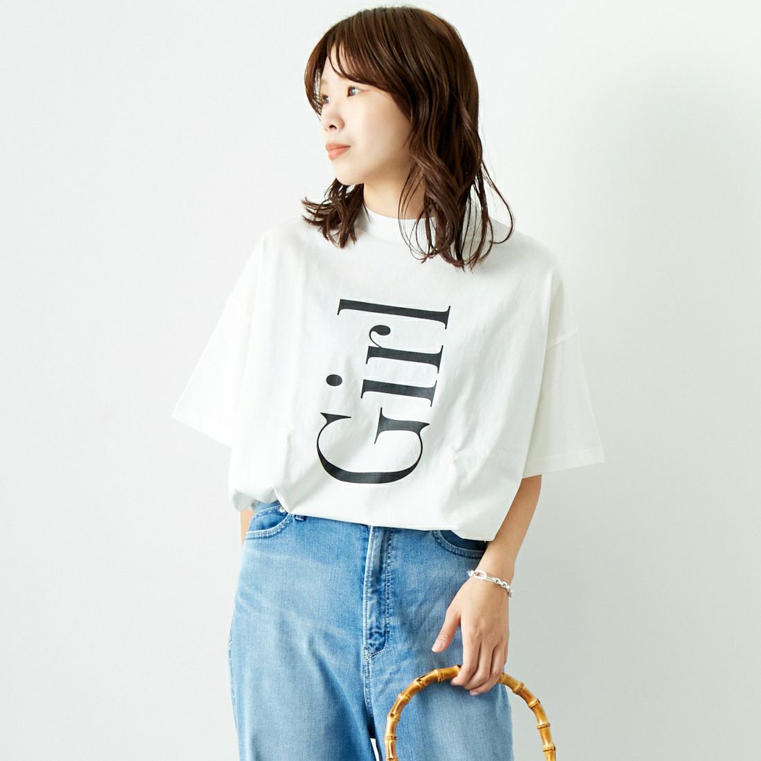 WHITE/BLAC&&モデル身長：167cm 着用サイズ：F&&