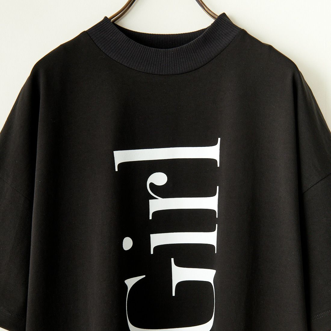 MARGAUX [マルゴー] モックネックロゴTシャツ [MG-CT-24102-A] BLACK/WHIT