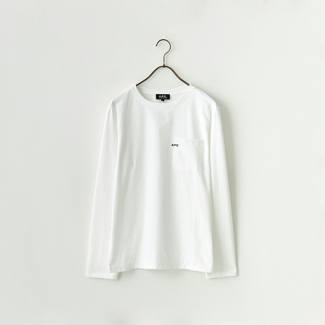 A.P.C. [アー・ペー・セー] ロゴ刺繍ポケットTシャツ [POCKET-EMB-T] 90 BLANC