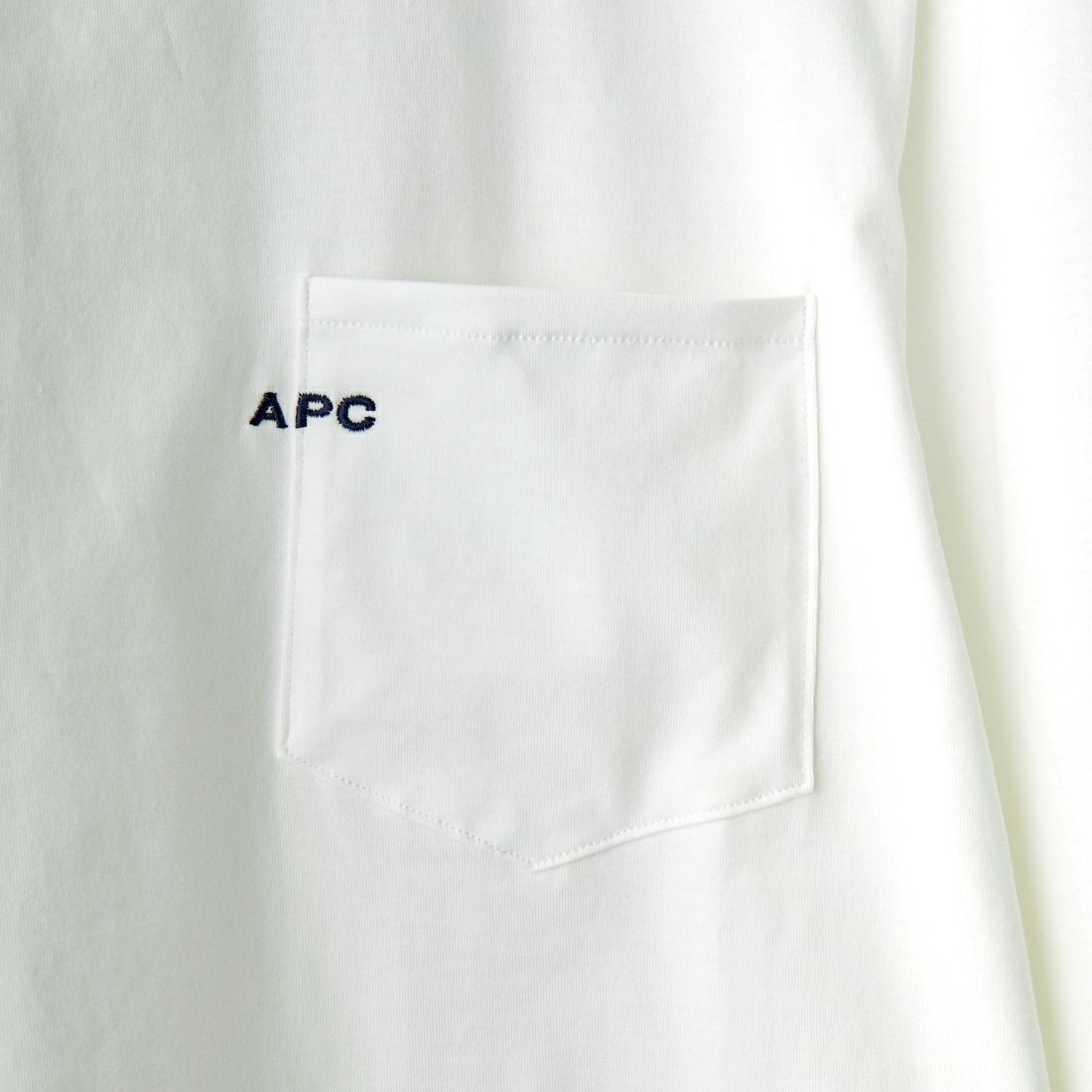 A.P.C. [アー・ペー・セー] ロゴ刺繍ポケットTシャツ [POCKET-EMB-T] 90 BLANC