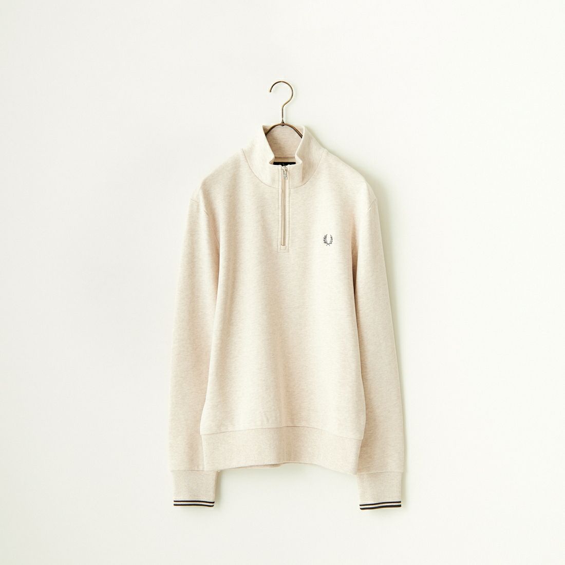 FRED PERRY [フレッドペリー] ワンポイントロゴ刺繍 ハーフジップスウェット [M3574] W49 LAUREL