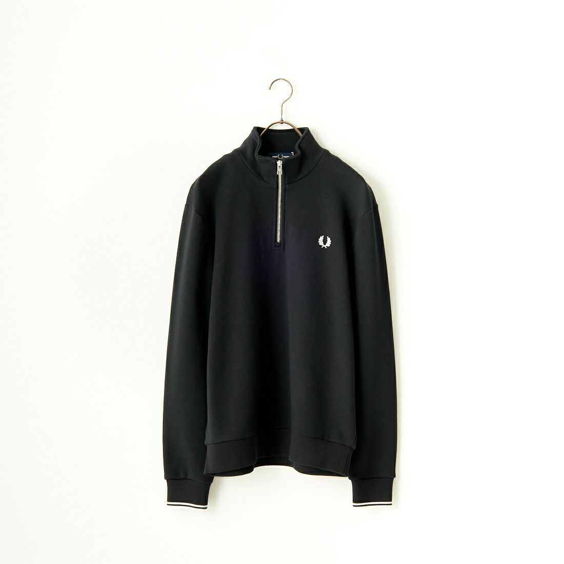 FRED PERRY [フレッドペリー] ワンポイントロゴ刺繍 ハーフジップスウェット [M3574] Z48 DARKPE