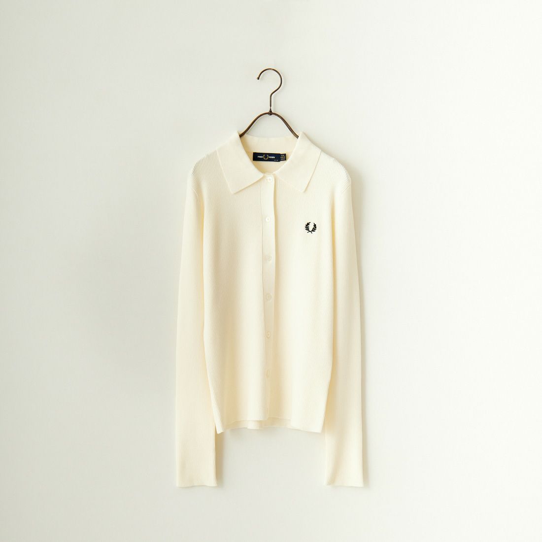 FRED PERRY [フレッドペリー] 別注 ワンポイントロゴ刺繍 リブニット 
