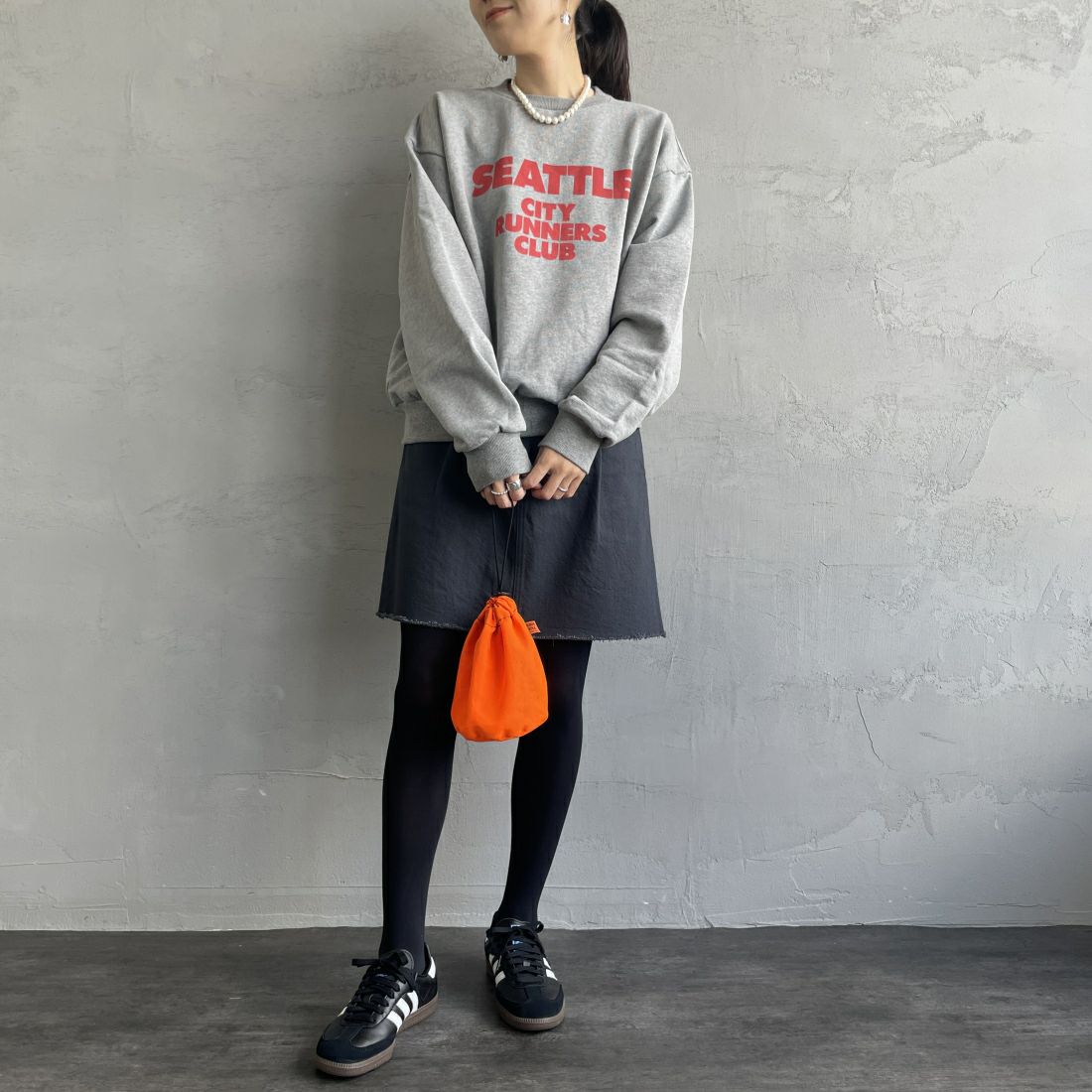 Americana × JEANS FACTORY [アメリカーナ × ジーンズファクトリー] 別注 カットオフデニムミニスカート [ASO-721-JF] ｽﾐｸﾛ &&モデル身長：160cm 着用サイズ：S&&