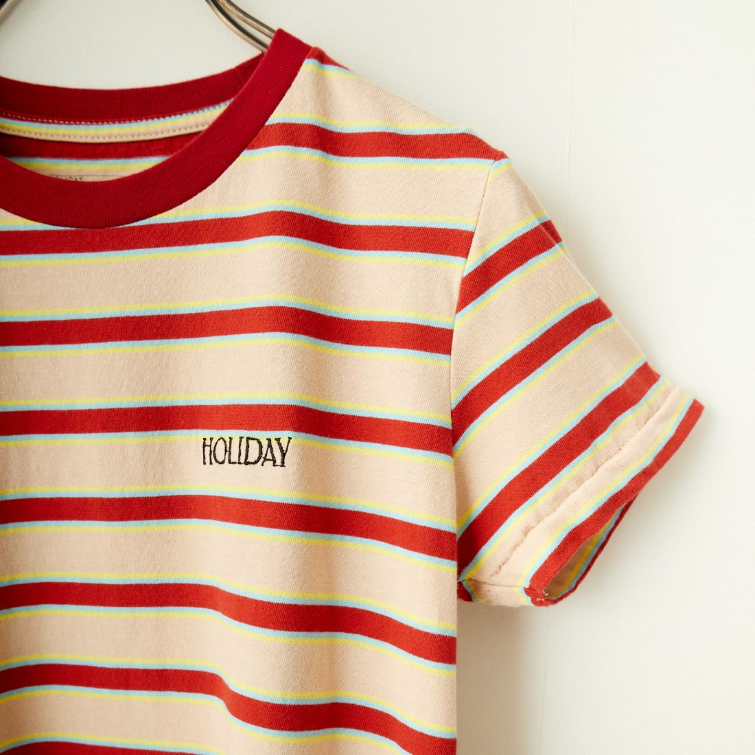 HOLIDAY [ホリデイ] スーパーファイン ショートスリーブボーダーTシャツ [24101107] BEIGE