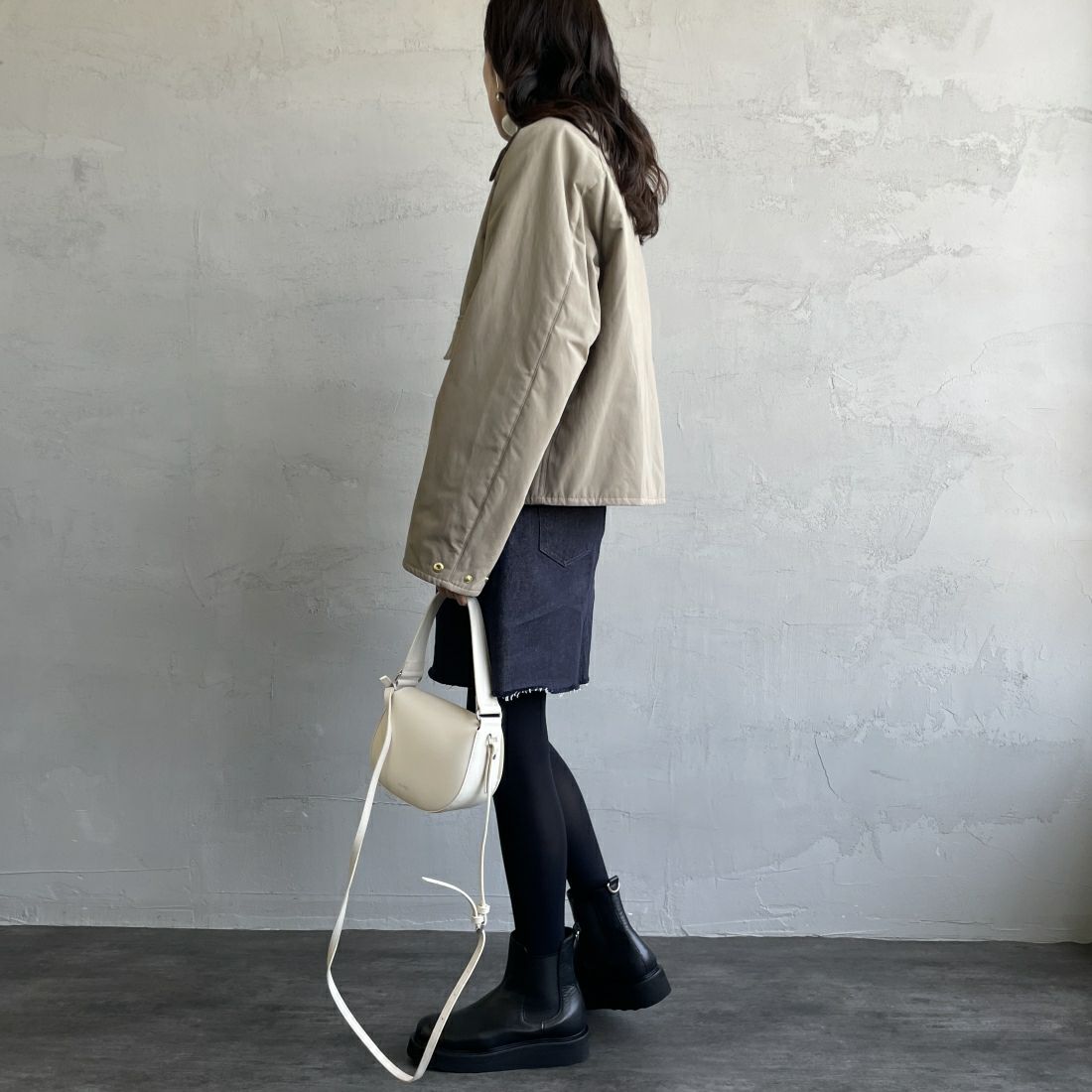 Barbour [バブアー] 別注 中綿入り SPEY スペイジャケット [MCAS151-JF] GRAY&&モデル身長：160cm 着用サイズ：34&&