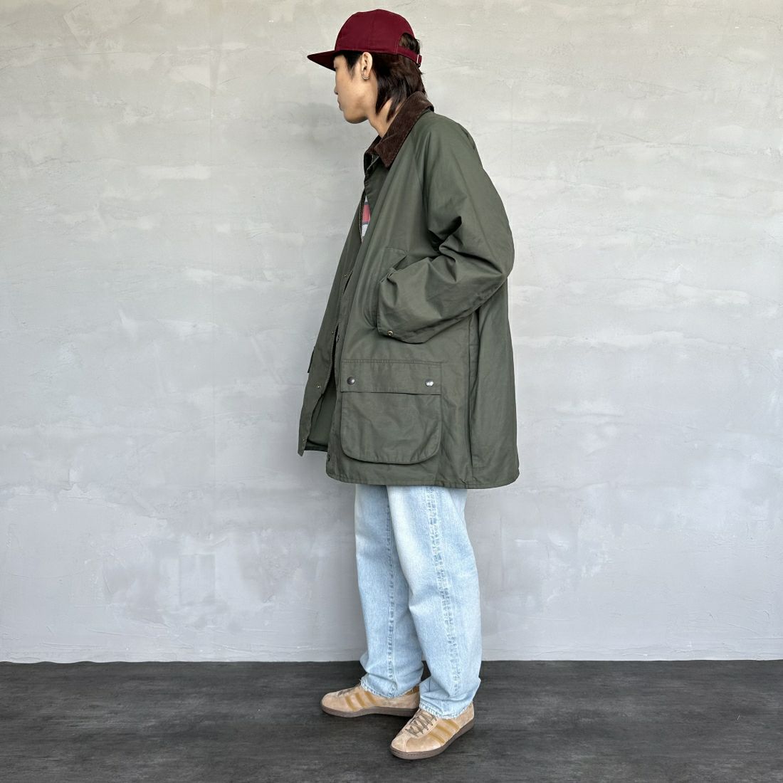 Barbour [バブアー] 別注 BEAUFORT ビューフォートジャケット [MCAS149-JF] SAGE&&モデル身長：179cm 着用サイズ：46&&