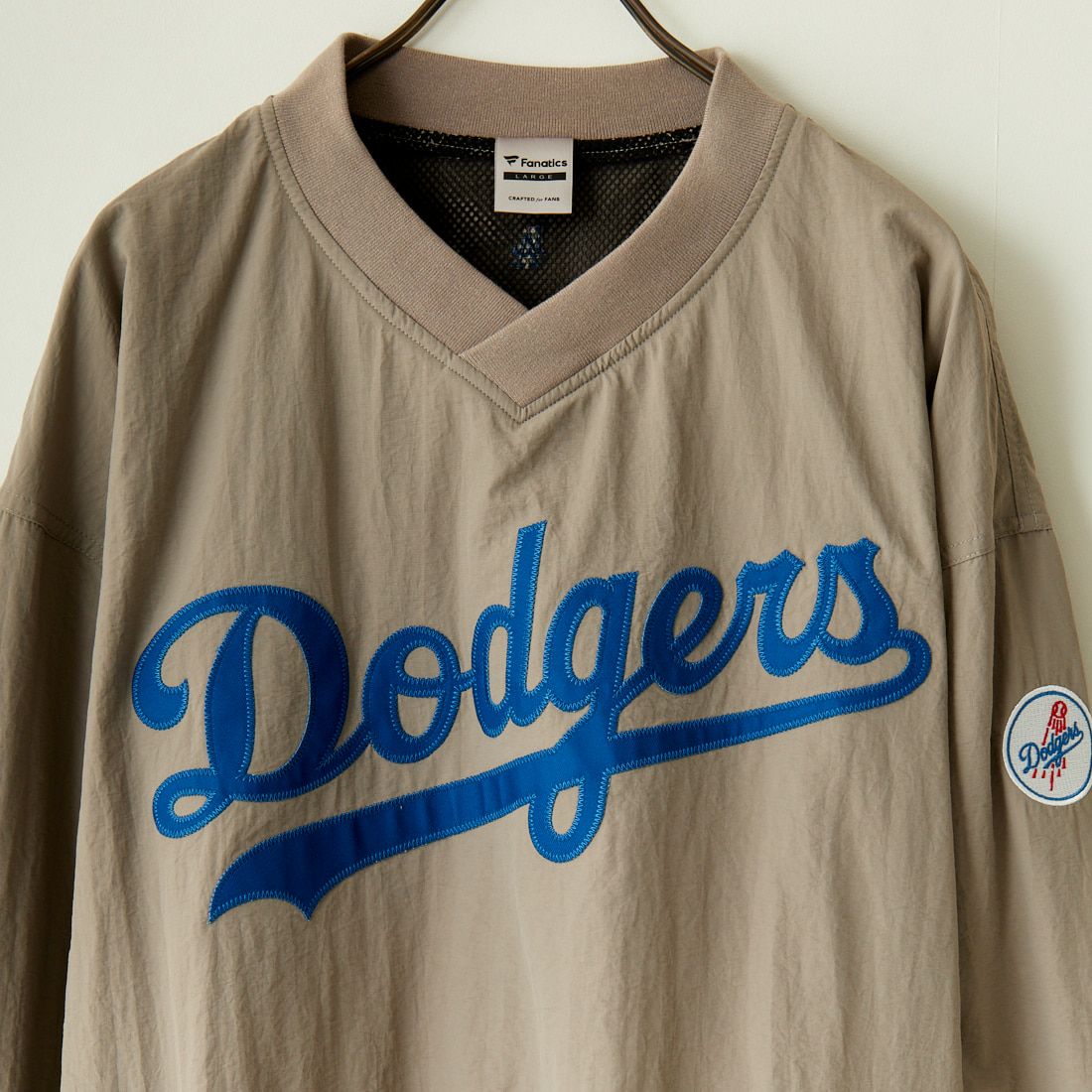 Fanatics [ファナティクス] 別注 MLBロゴ Vネックトレーニングジャケット [OT2224FW0001-JF] GRAY LA