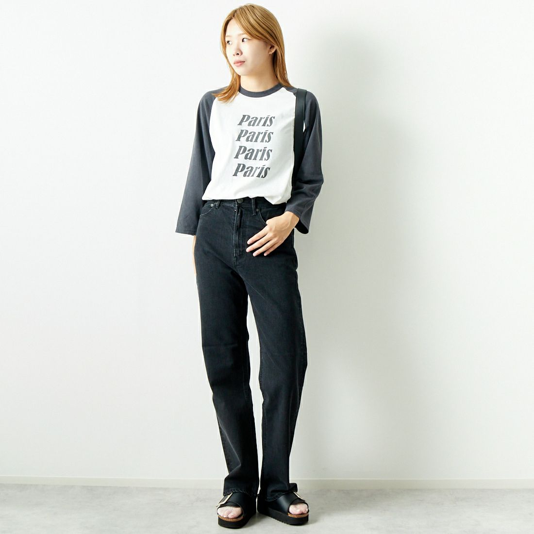 YANUK [ヤヌーク] ボーイズストレート LEA/レア [57142237] OBK &&モデル身長：167cm 着用サイズ：24&&