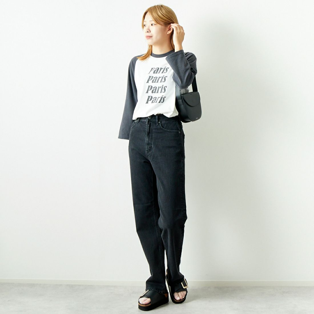 YANUK [ヤヌーク] ボーイズストレート LEA/レア [57142237] OBK &&モデル身長：167cm 着用サイズ：24&&