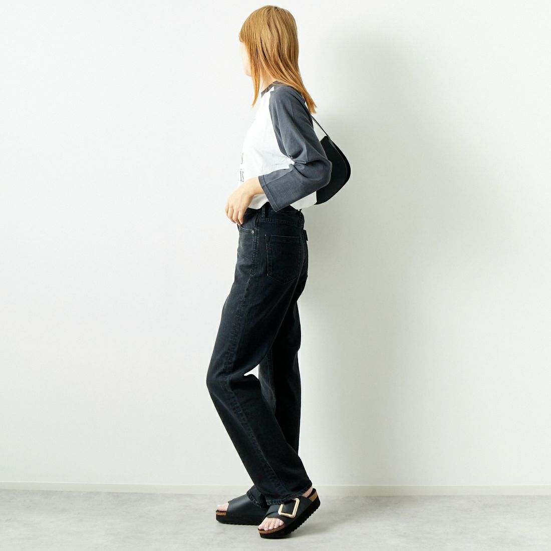 YANUK [ヤヌーク] ボーイズストレート LEA/レア [57142237] OBK &&モデル身長：167cm 着用サイズ：24&&