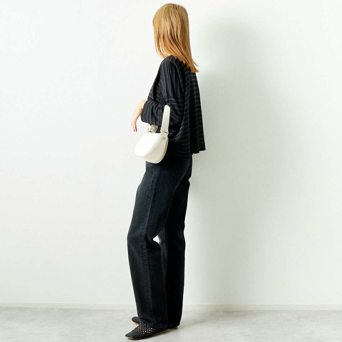 YANUK [ヤヌーク] ボーイズストレート LEA/レア [57142237] OBK &&モデル身長：167cm 着用サイズ：24&&