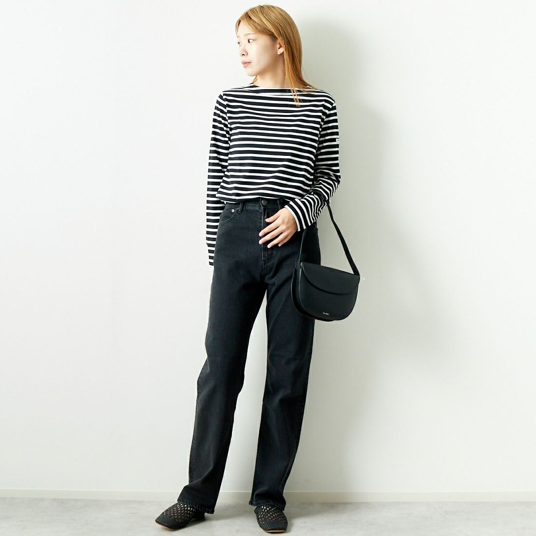 YANUK [ヤヌーク] ボーイズストレート LEA/レア [57142237] OBK &&モデル身長：167cm 着用サイズ：24&&