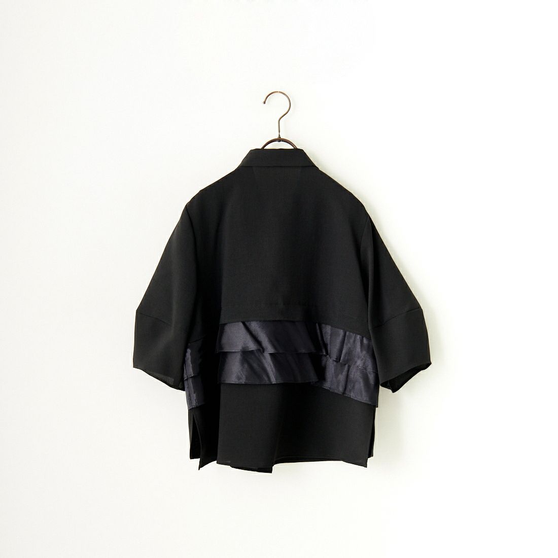 Jeans Factory Clothes [ジーンズファクトリークローズ] グロッシーペプラムシャツブラウス [7643383] BLACK