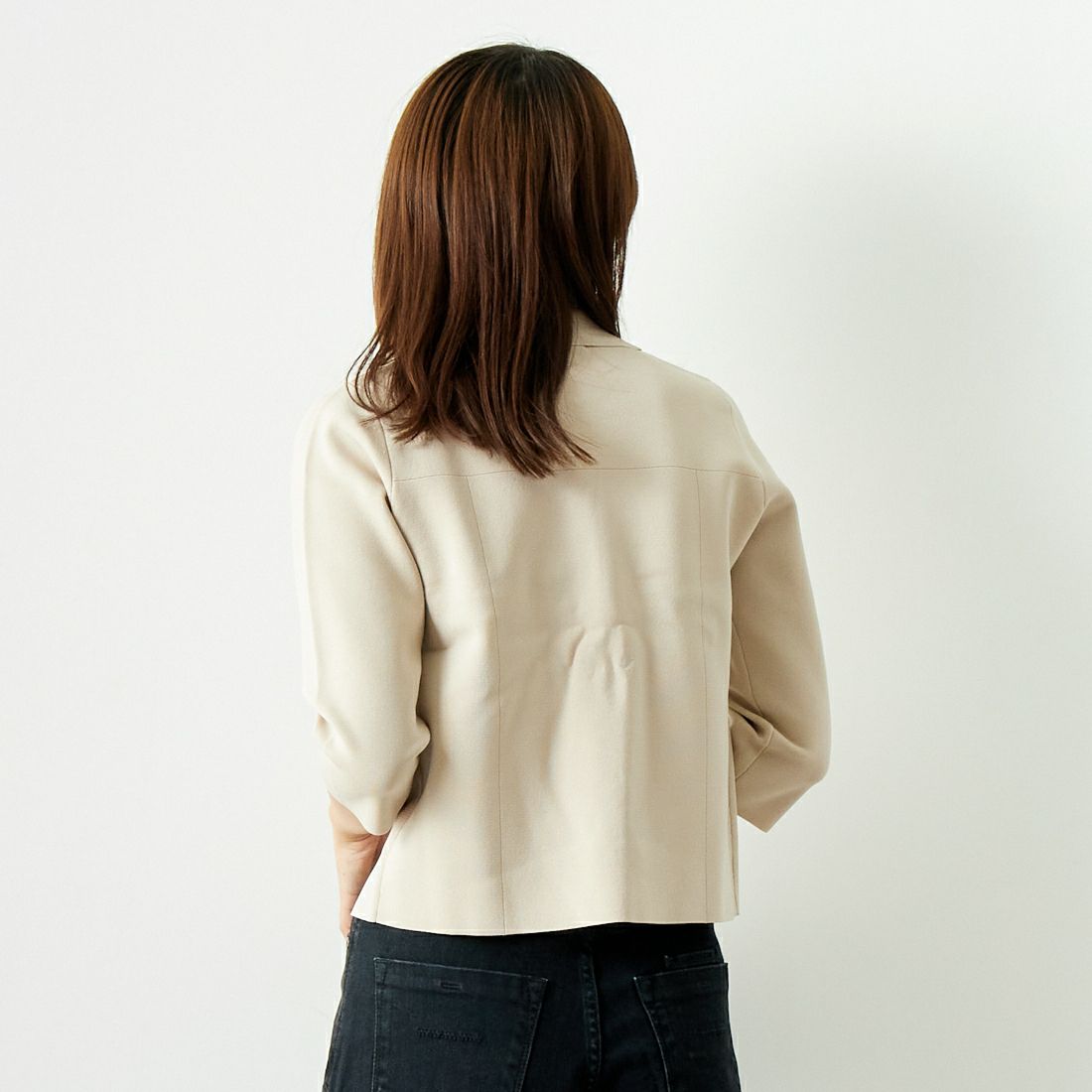 Jeans Factory Clothes [ジーンズファクトリークローズ] ジップアップポロニット [11241802] ｸﾞﾚｰｼﾞｭ &&モデル身長：167cm 着用サイズ：F&&