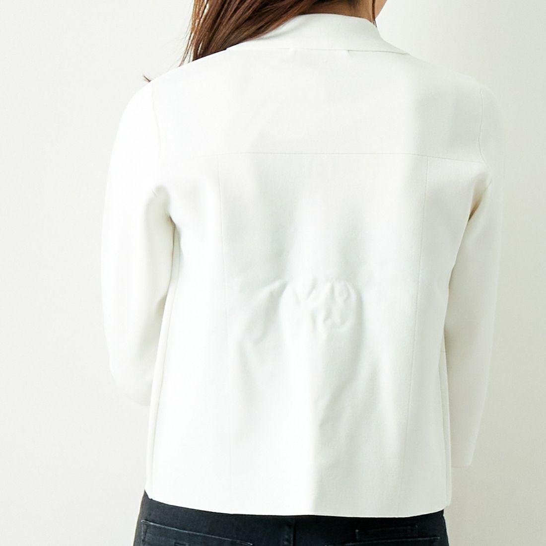 Jeans Factory Clothes [ジーンズファクトリークローズ] ジップアップポロニット [11241802] ﾎﾜｲﾄ &&モデル身長：167cm 着用サイズ：F&&