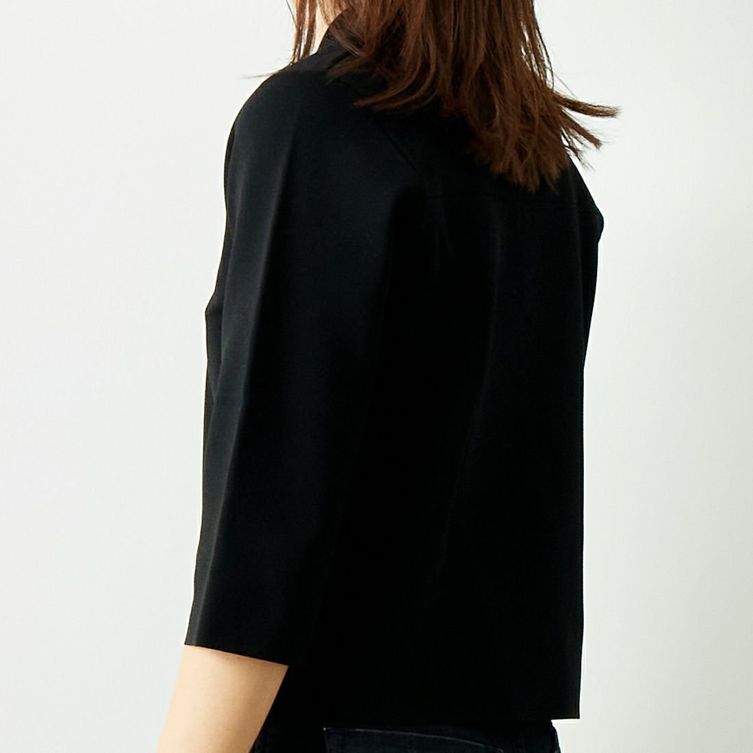 Jeans Factory Clothes [ジーンズファクトリークローズ] ジップアップポロニット [11241802] ﾌﾞﾗｯｸ &&モデル身長：167cm 着用サイズ：F&&