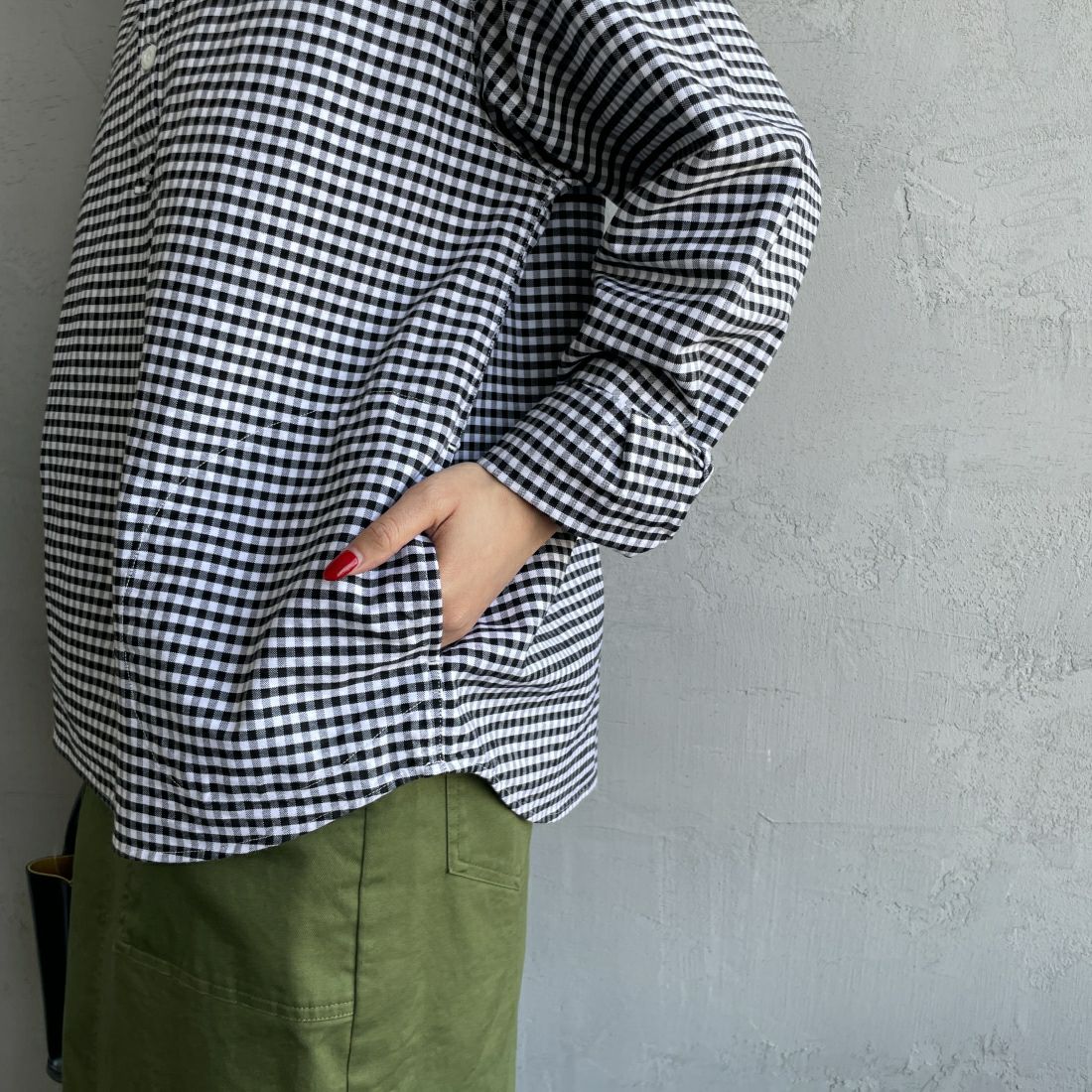 DANTON [ダントン] ラウンドカラー オックスフォードシャツ [DT-B0281OXP] BLK/WHT GN