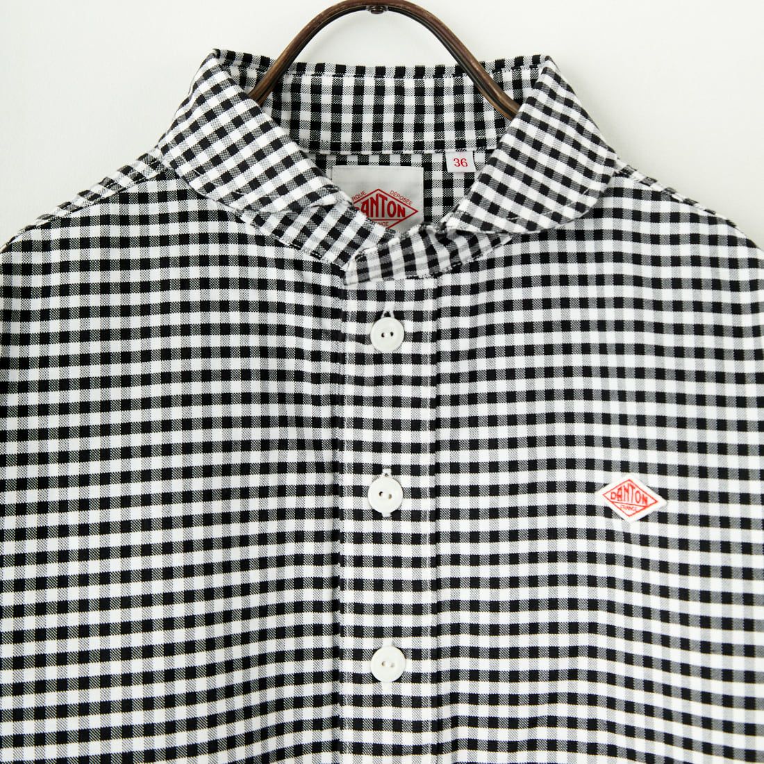 DANTON [ダントン] ラウンドカラー オックスフォードシャツ [DT-B0281OXP] BLK/WHT GN